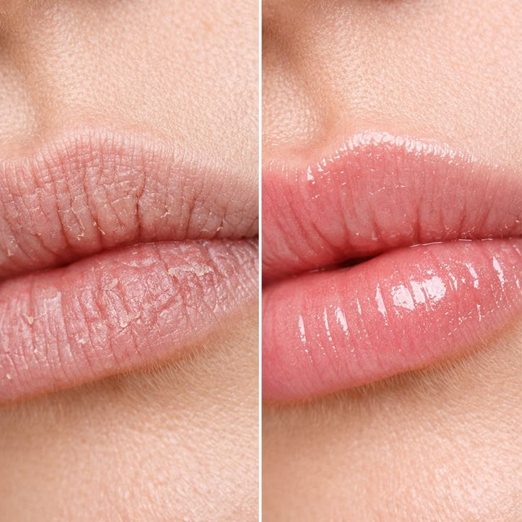 Comparaison avant et après l'application de Lip Therapy inoé